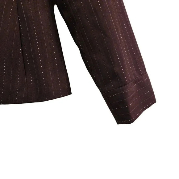 Vintage Norton McNaughton Blazer Womens Petites 8P Brown Pockets Single Breasted - Picture 5 of 8